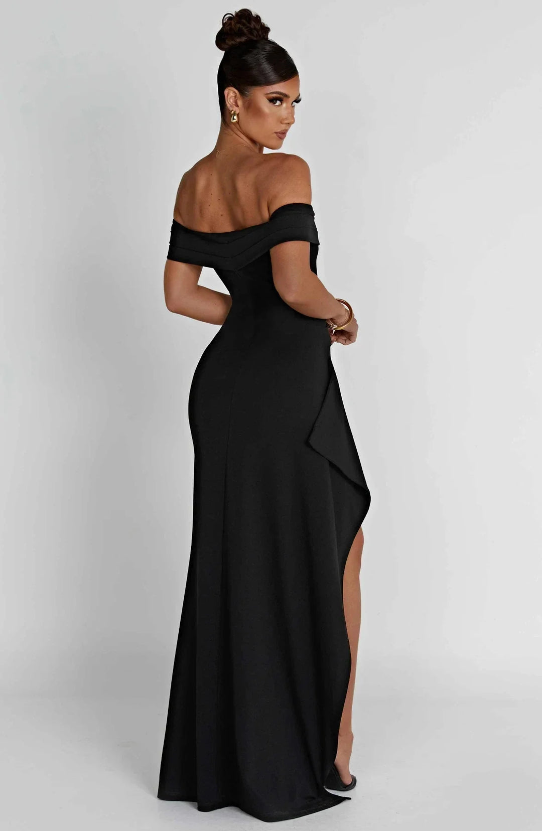 Madilynn High-Slit Off-Shoulder Dress