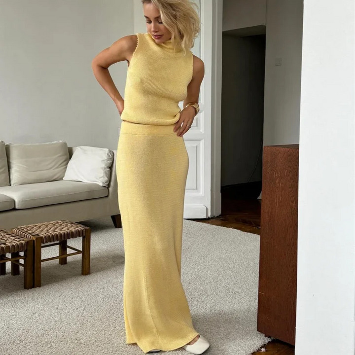 Brooklyn Turtle-neck Top & Skirt Set