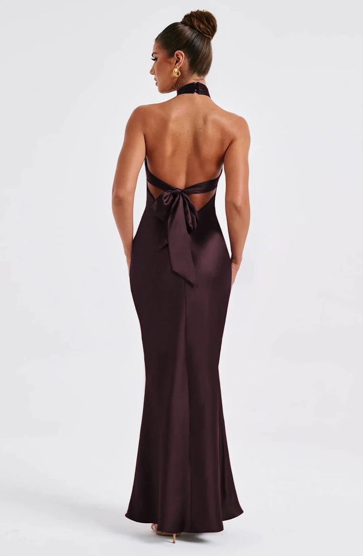 Melany Open-Back Halter Dress