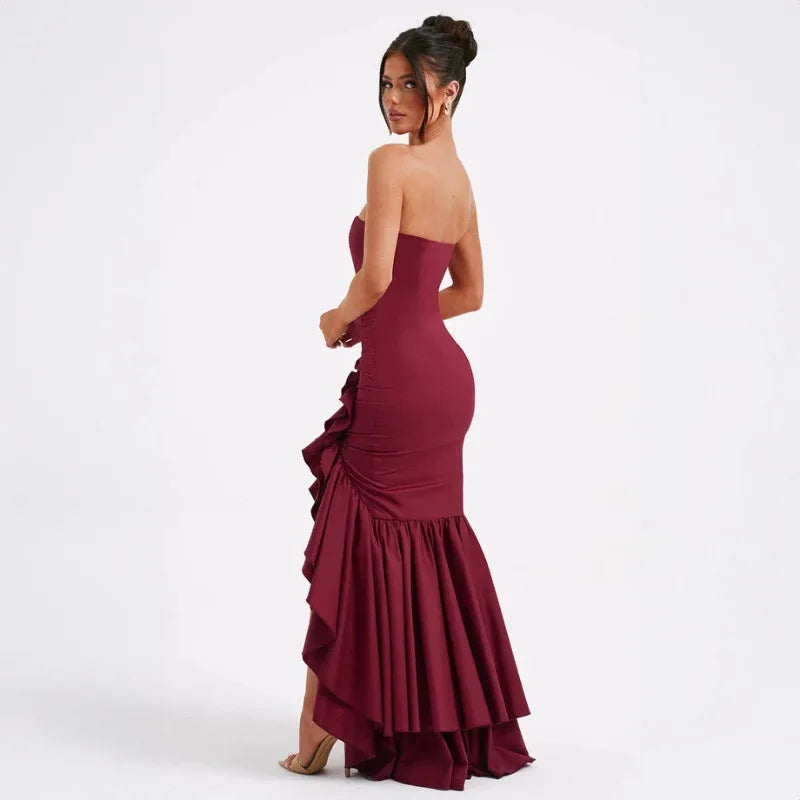 Jream Strapless Ruffle Dress