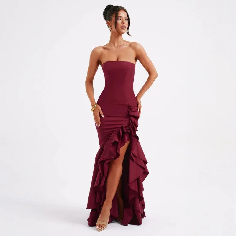 Jream Strapless Ruffle Dress