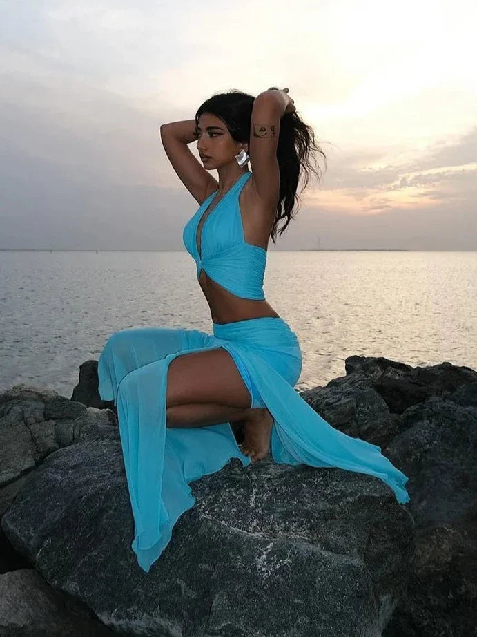 Journey Halter Top & Beach Skirt Set