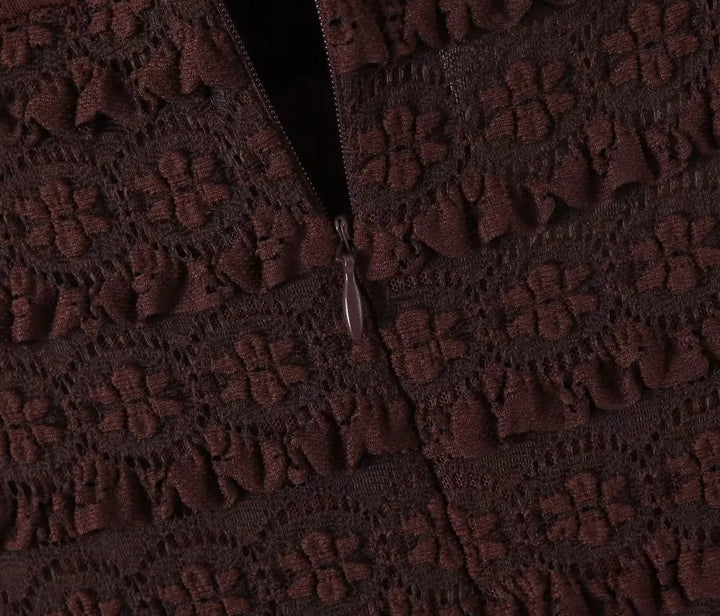 Jenesis Square-Collar Ruffle Dress