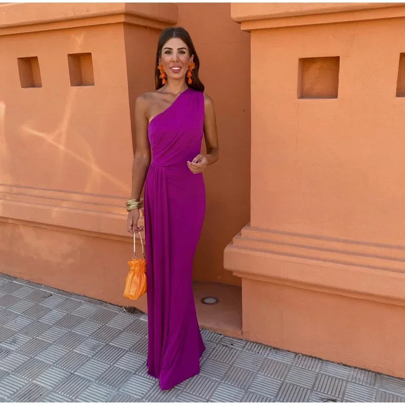 Dallas Slanted Ruffle Dress