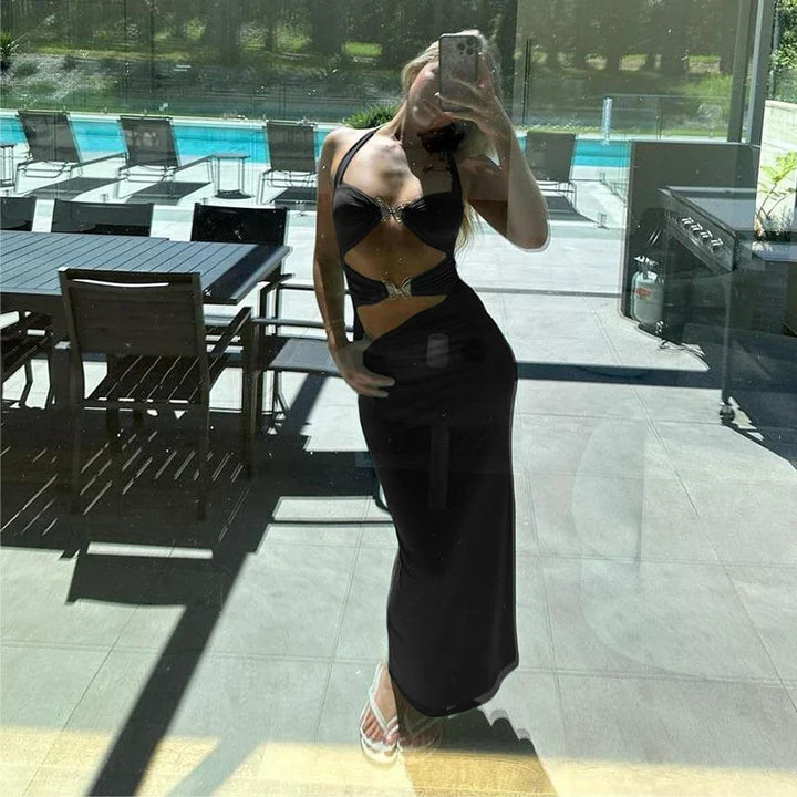 Adhara Satin Evening Dress