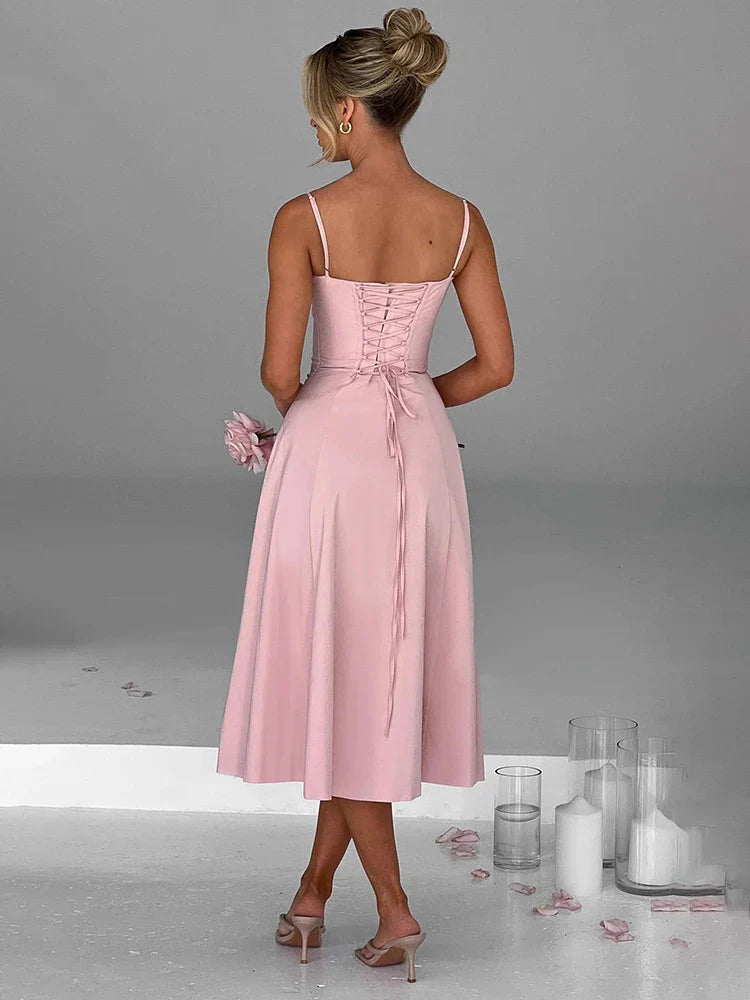 Maci Spaghetti-Strap Midi Dress