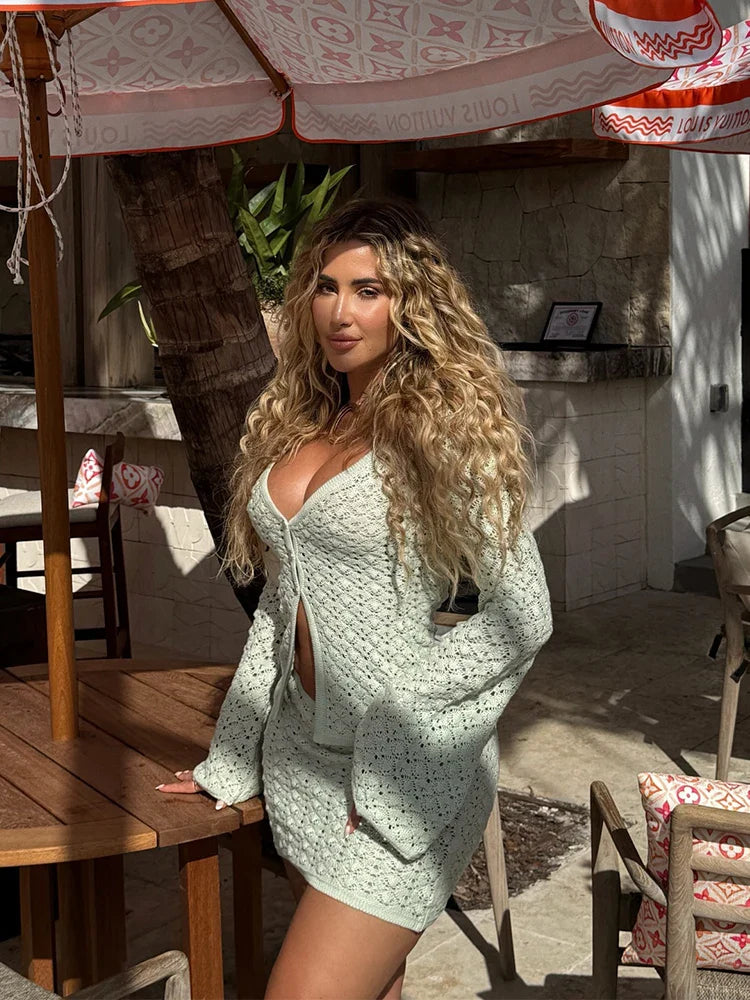 Nayeli Hollow-Out Skirt & Top Set