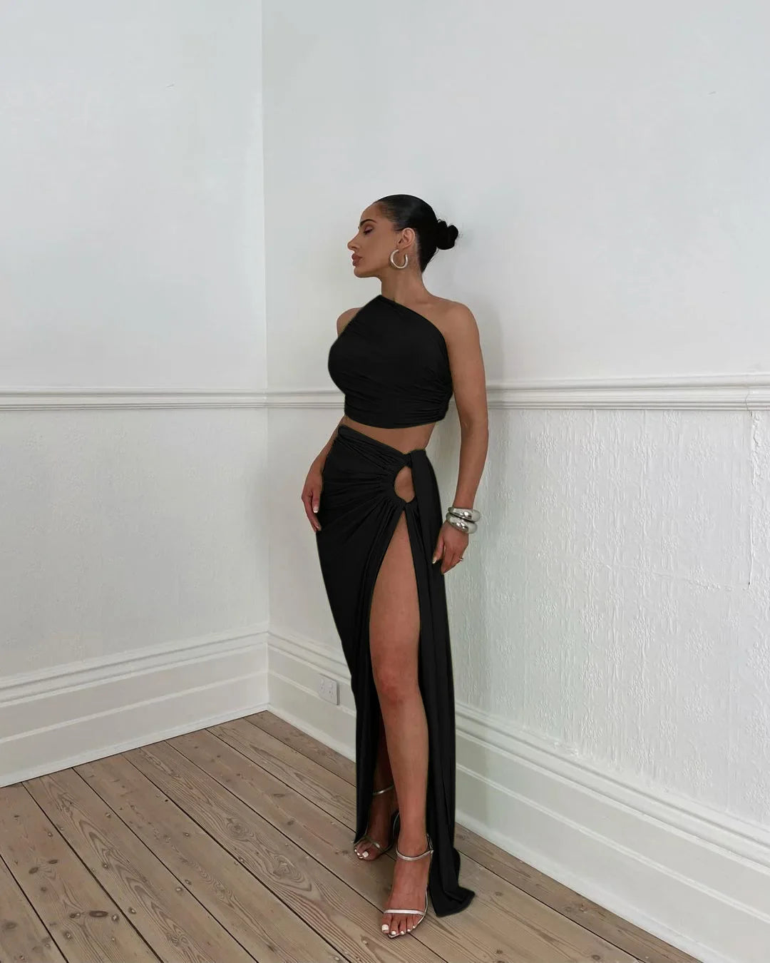 Charlee High-Slit Skirt & Top Set