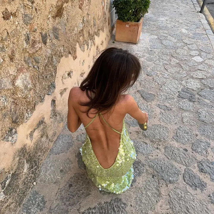 Harlee Backless Sequin Dress
