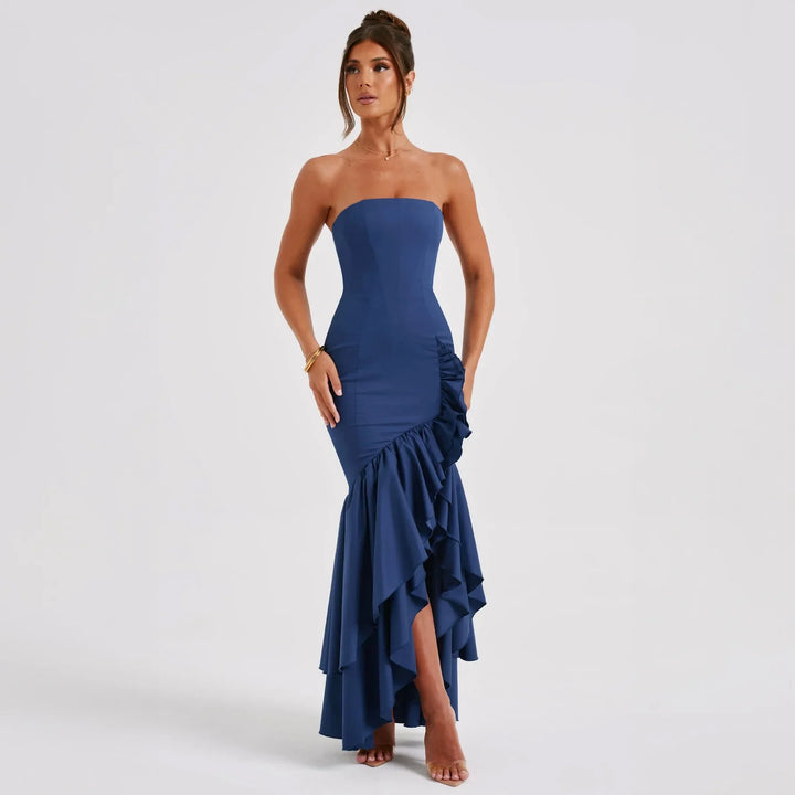 Jream Strapless Ruffle Dress