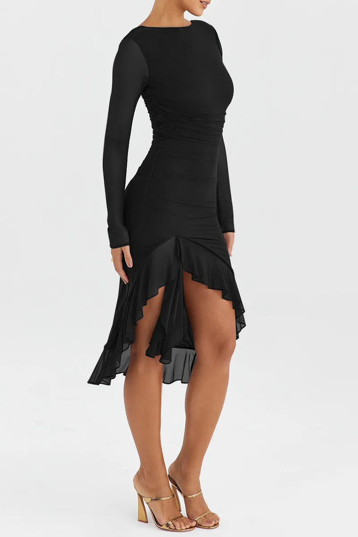 Jessica Ruffle Midi Dress