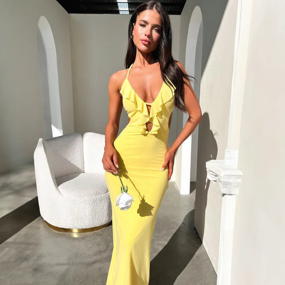 Braelynn Spaghetti-Strap Halter Dress