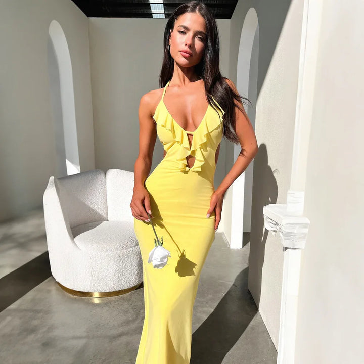 Braelynn Spaghetti-Strap Halter Dress