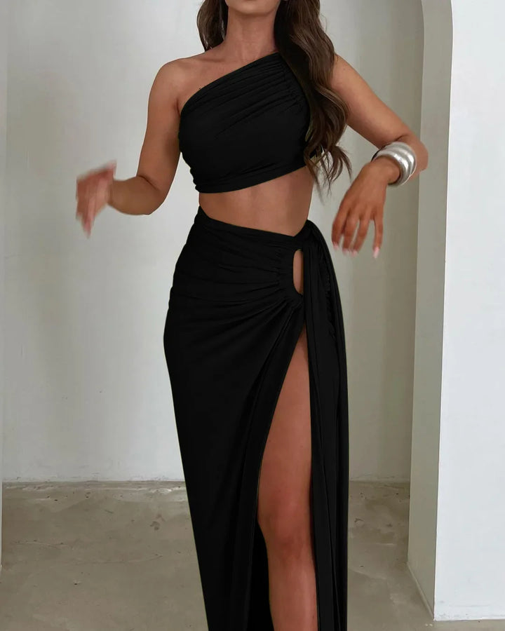 Charlee High-Slit Skirt & Top Set