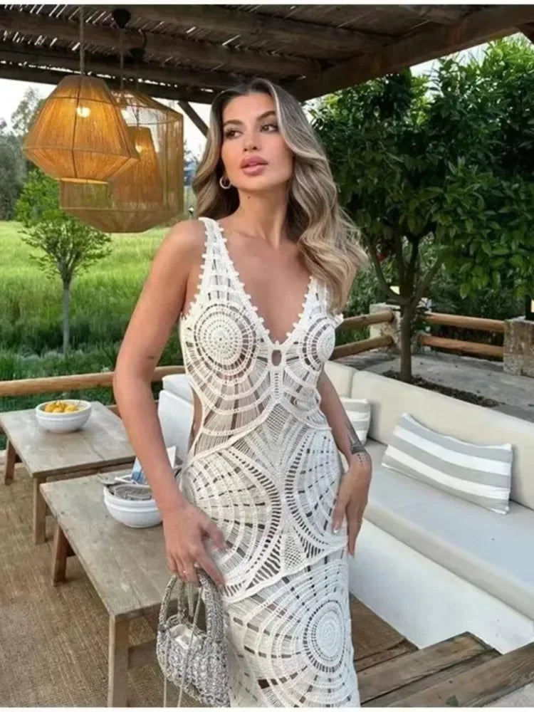 Emmy Cut-Out V-Neck Dress