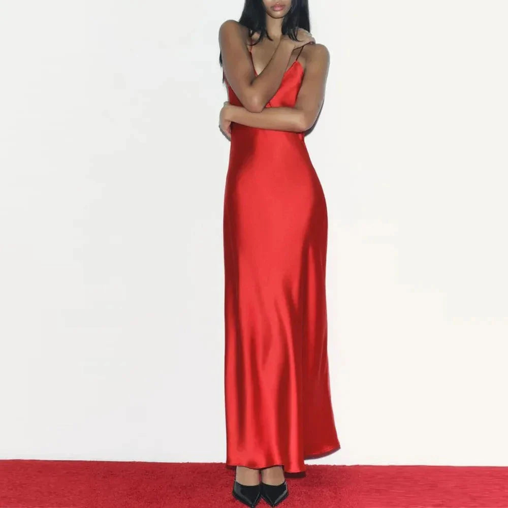 Romina Satin Maxi Dress