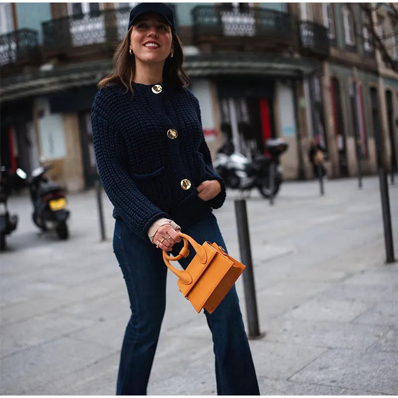 Saige Ribbed Button Sweater