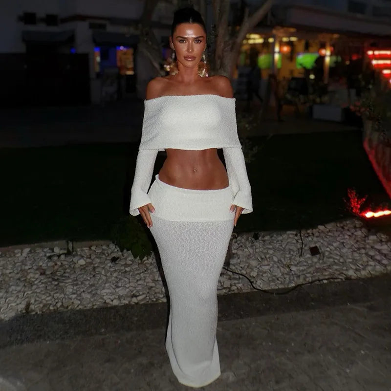 Nina Off-Shoulder Top & Skirt Set