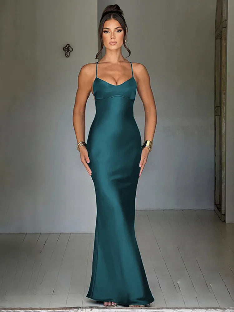 Alena Silk Backless Dress