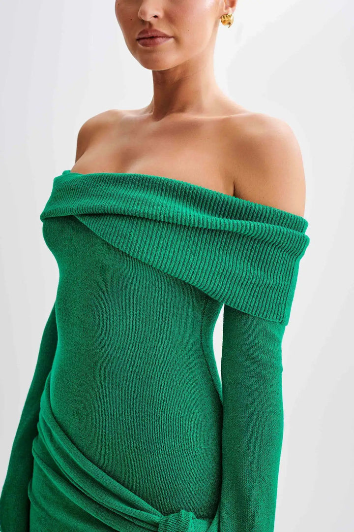 Jovie Long-Sleeve Off-Shoulder Dress