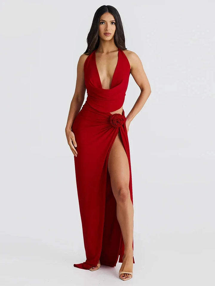 Annabelle High Slit Dress Set