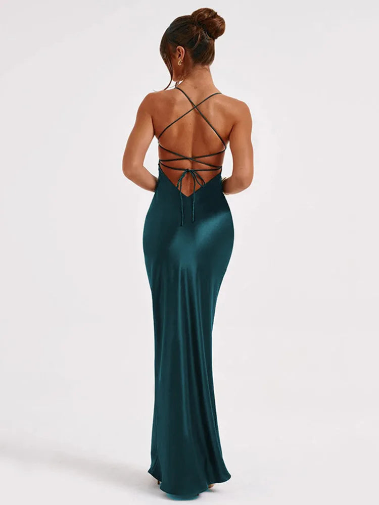 Alena Silk Backless Dress