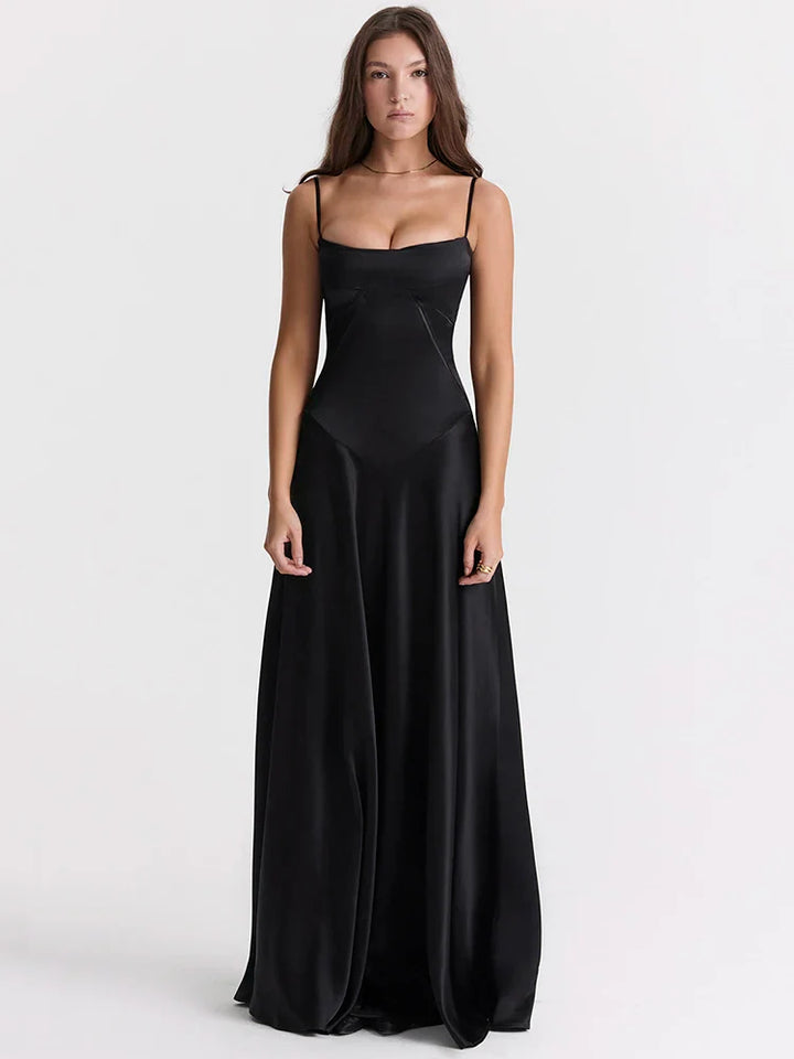 Bridget Square-Collar Maxi Dress