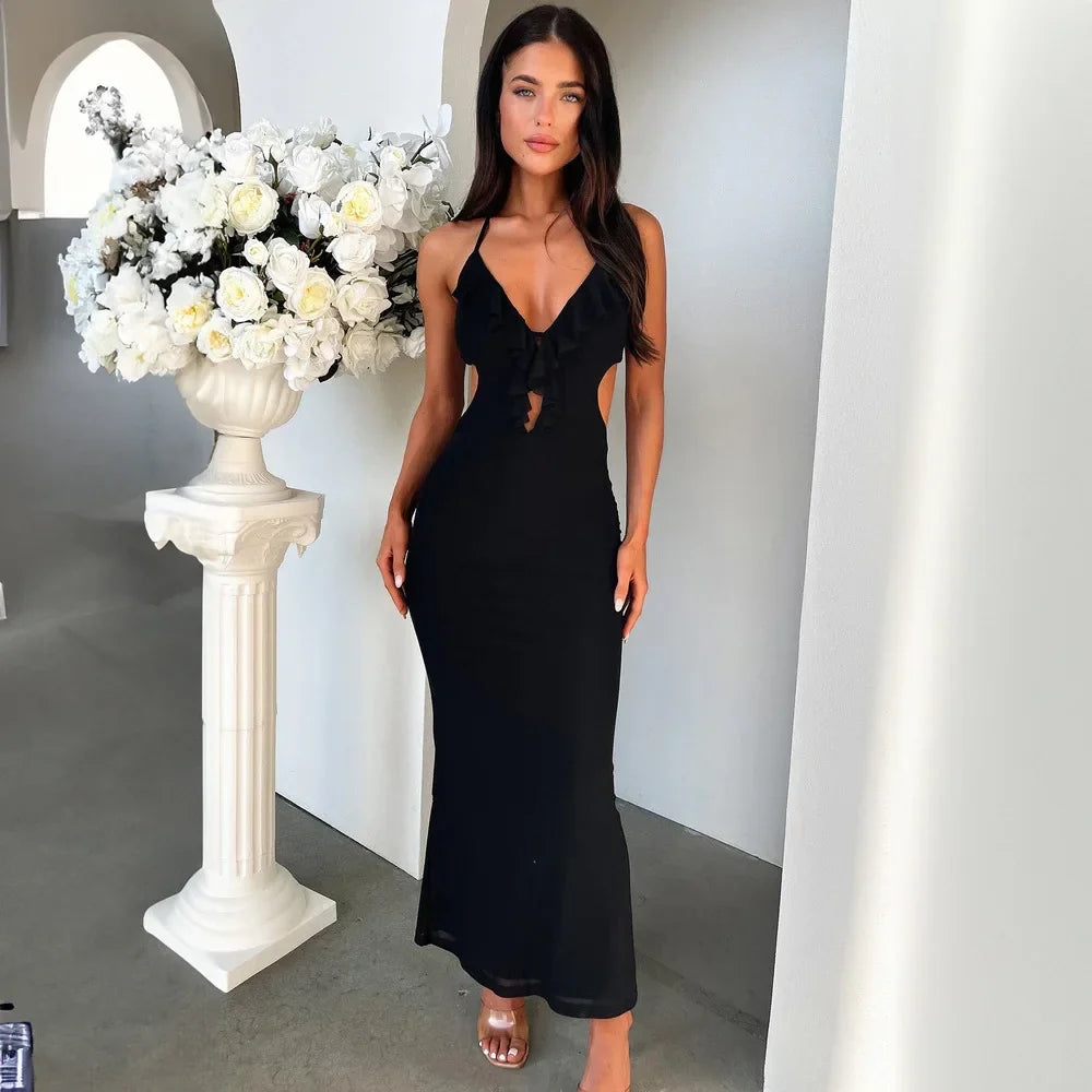 Braelynn Spaghetti-Strap Halter Dress