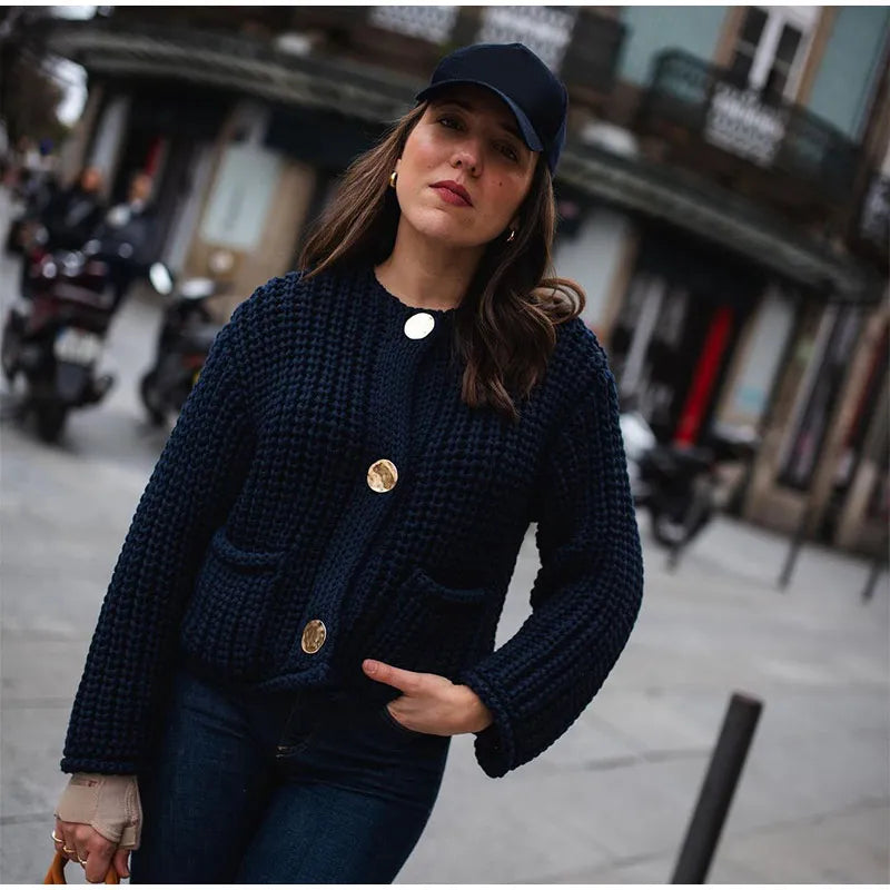 Saige Ribbed Button Sweater