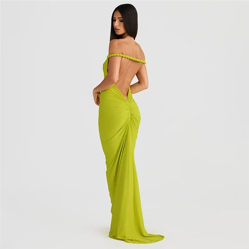 Kyla Classic Off-Shoulder Maxi Dress