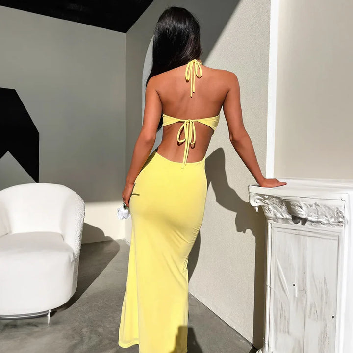 Braelynn Spaghetti-Strap Halter Dress