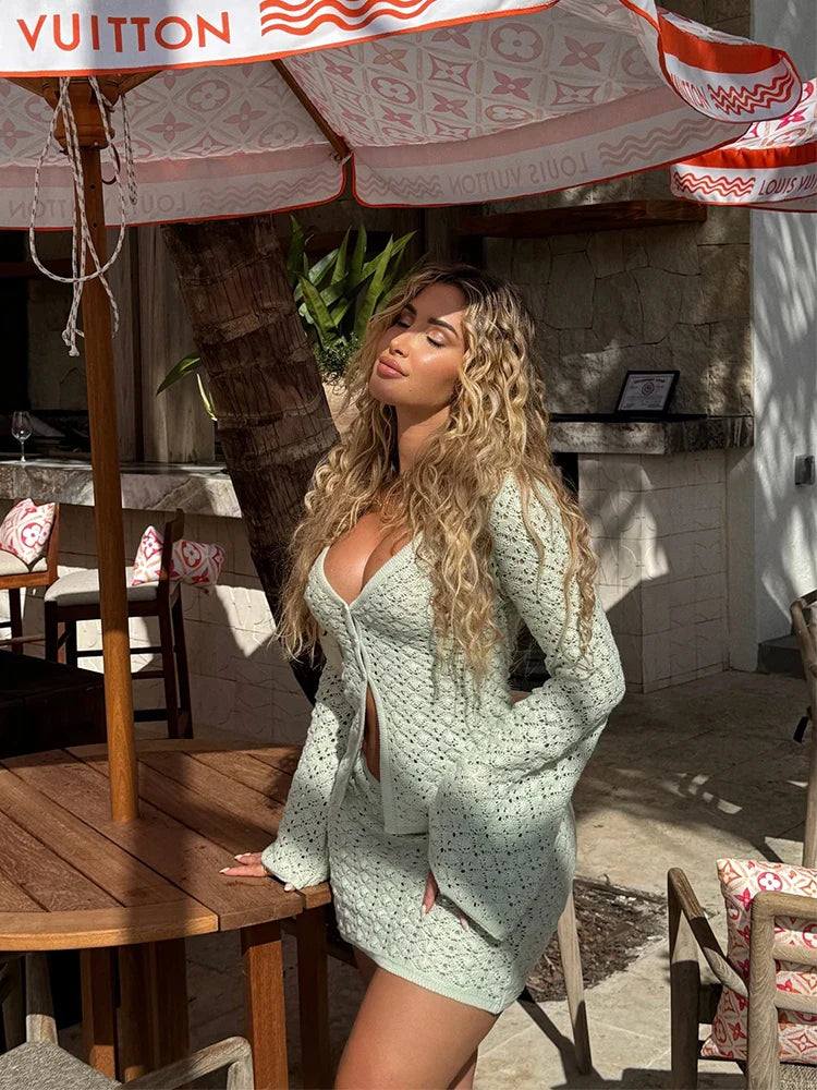 Nayeli Hollow-Out Skirt & Top Set