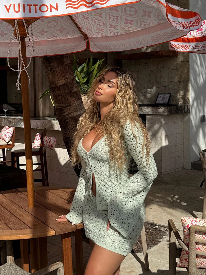 Nayeli Hollow-Out Skirt & Top Set