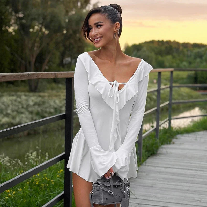 Meredith Long Sleeve Ruffle Dress